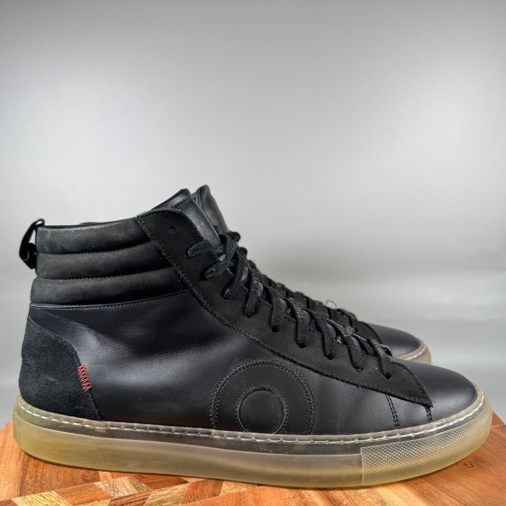 Oliver Cabell Court High Black Leather Suede Sneakers Mens EU 43 US 10 Italy